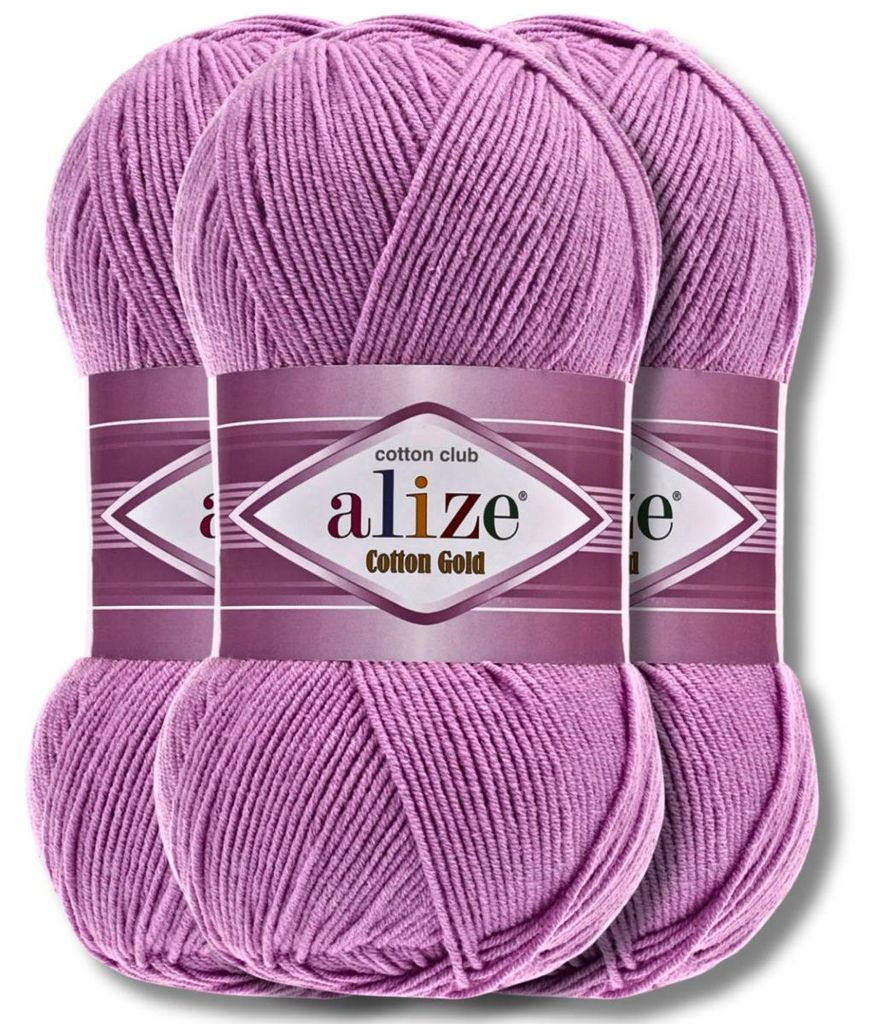 Alize 3x 100g Baumwolle Gold Wolle, Uni, Häkeln, Stricken (43)