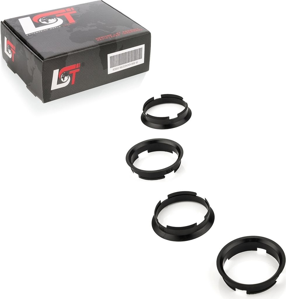 4x Zentrierringe Schwarz Ø 63,4 mm - Ø 60,1 mm für JEEP CHEVROLET LAND ROVER