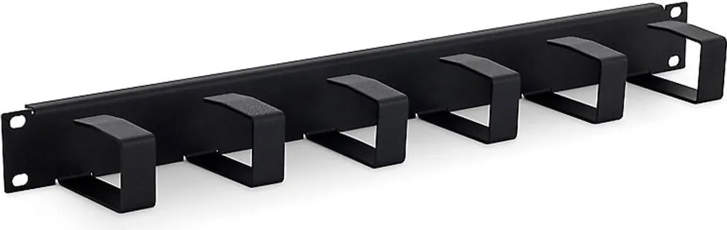 Pannello Gestione Cavi Triton 19" 1U 6 Ganci 70x40 Acciaio Nero