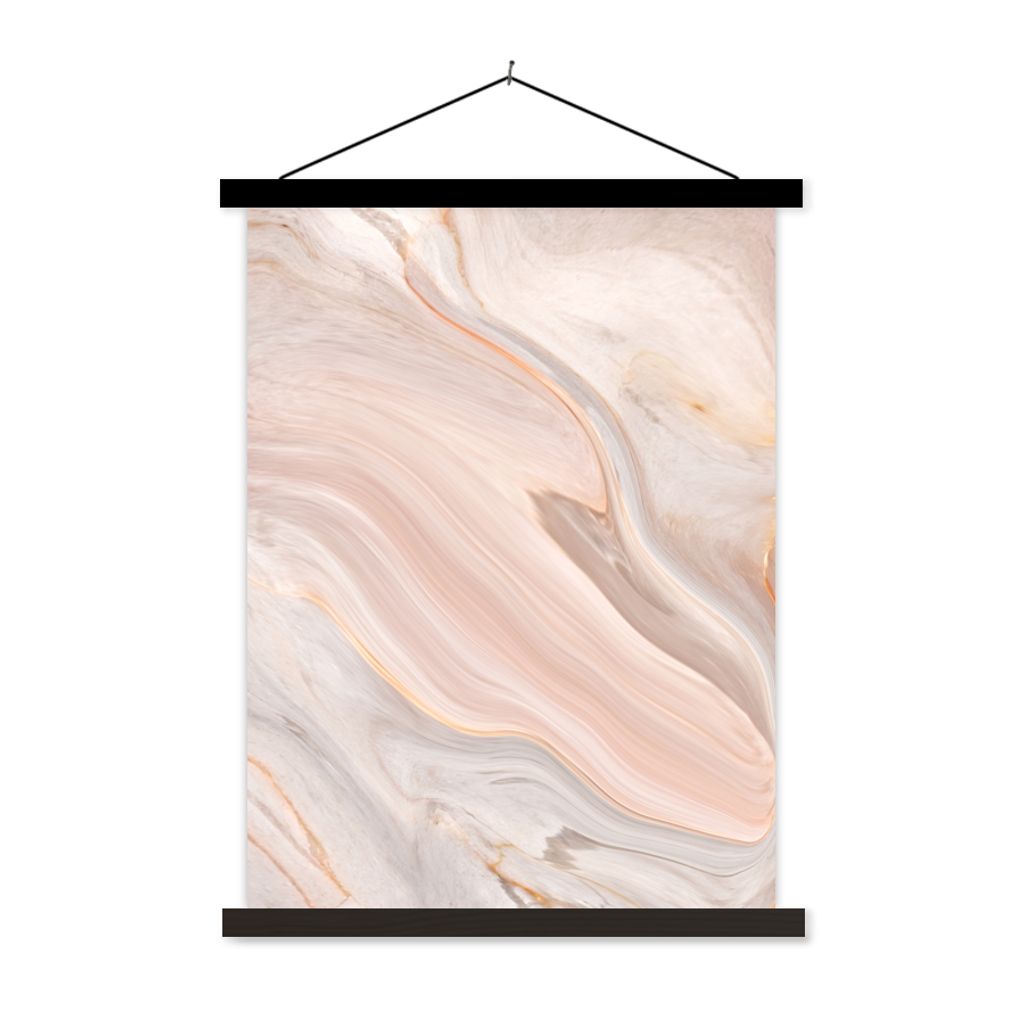 MuchoWow Textilposter Marmor - Muster - Pastell - Abstrakt - Marmoroptik - Luxe 60x80 cm mit schwarzem Rahmen - Plakathalter