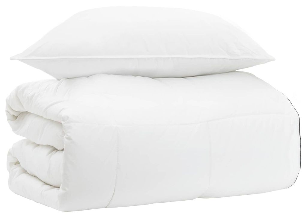 vidaXL Bettwäsche-Set Weiß 155 x 200 cm Baumwolle, Bambus, Polyester