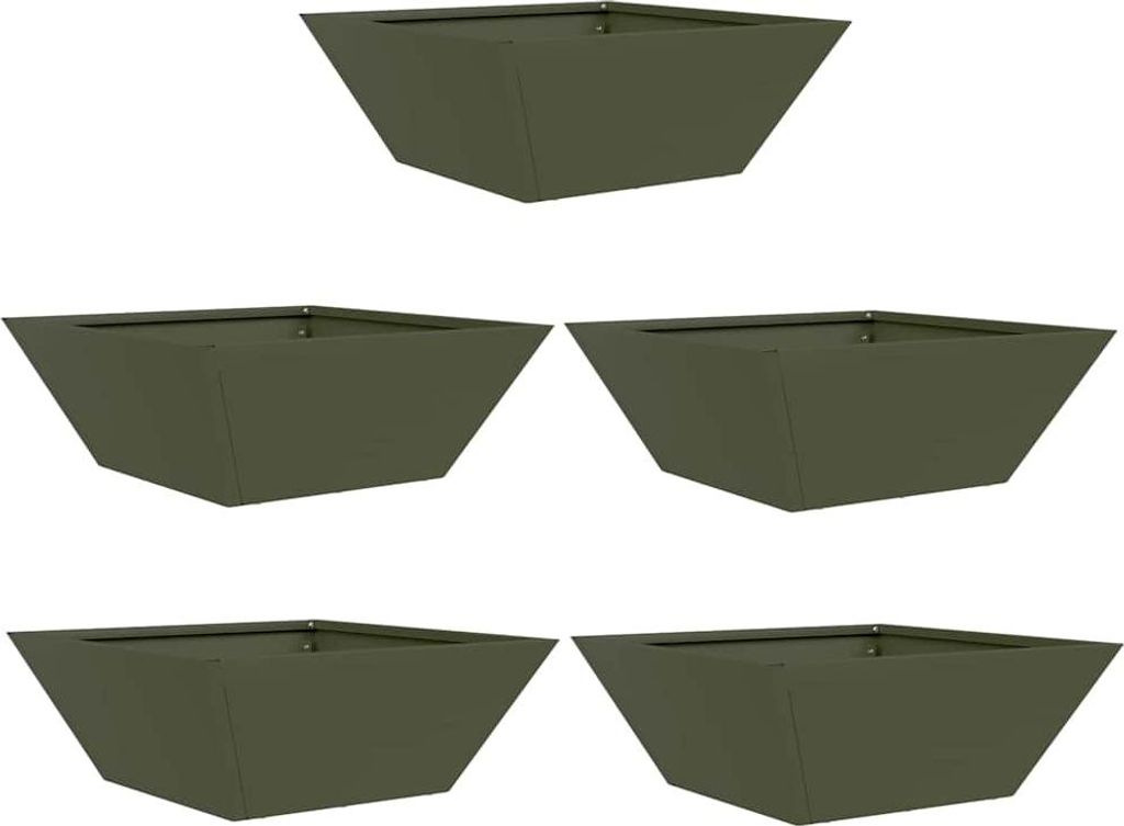 Garten-Pflanzgefäß 5 pcs Olive Grün 40 x 40 x 15 cm