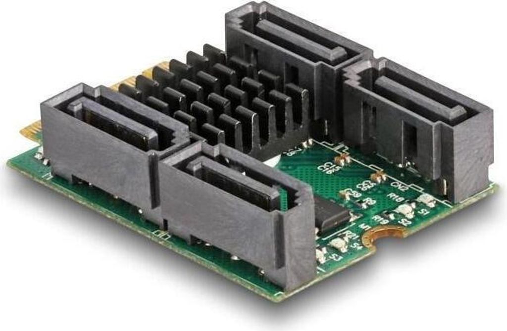 Delock Konverter M.2 Key B+M Stecker zu 4 x SATA Stecker mit RAID und HyperDuo