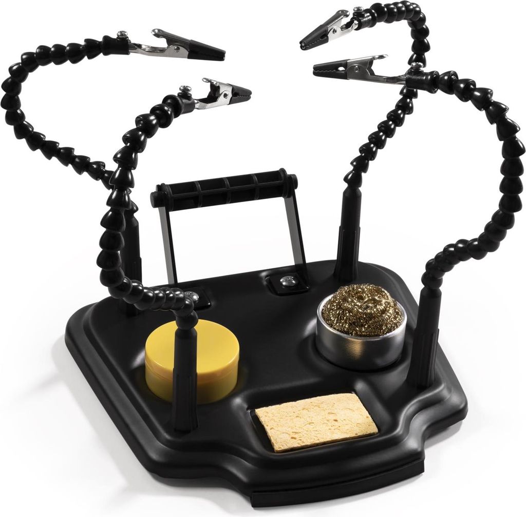 McPower Dritte Hand 11M-1, Vier Klemmen, Lötzinn-Halter, Lötschwamm, schwarz