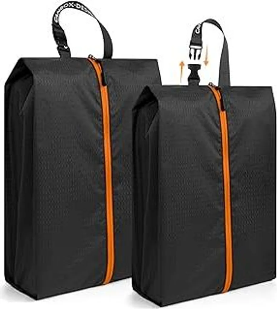 Set 2 Sacchetti Scarpe Bambini e Adulti Lavabili in Lavatrice Nero