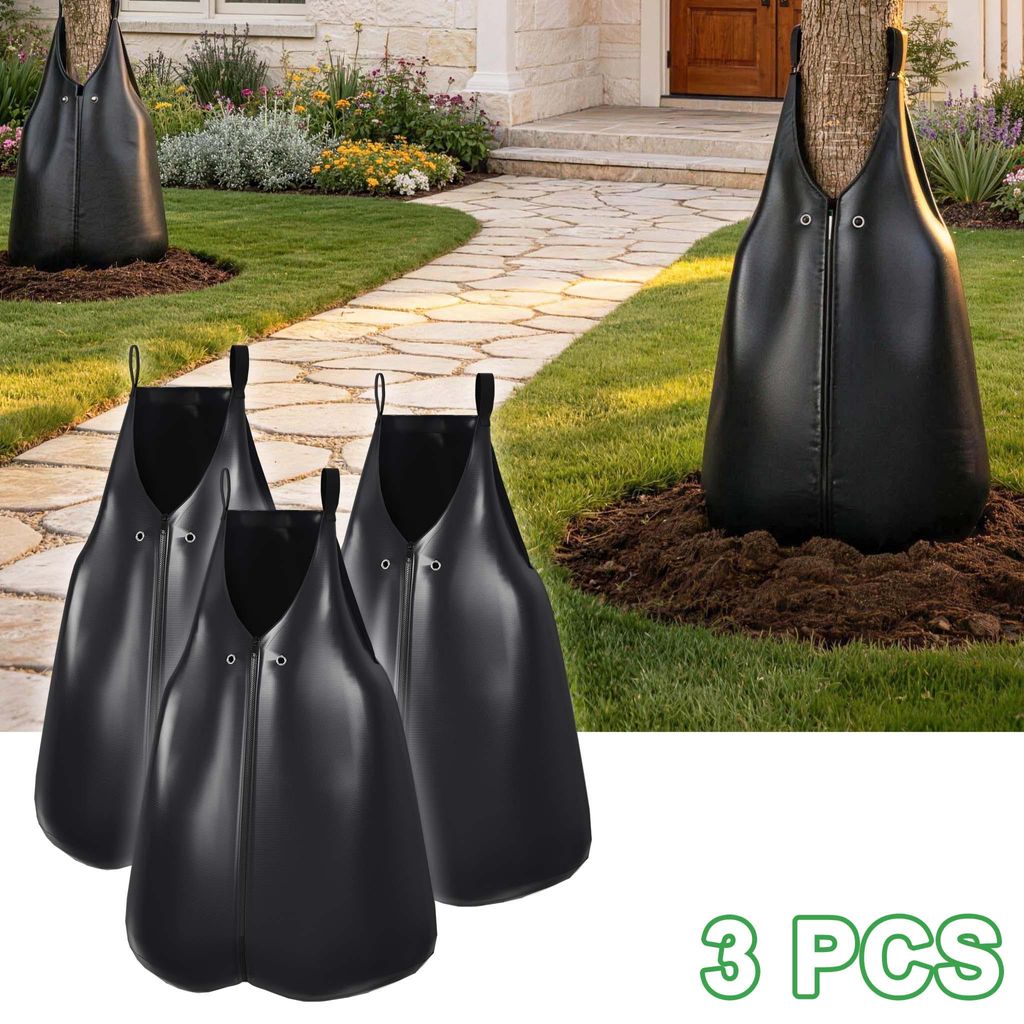 JOIEYOU Baumbewässerungssack 75 L, PVC, UV-beständig, automatische Tröpfchenbewässerung, für Bäume & Sträucher, Garten & Landschaft, 3er Set...