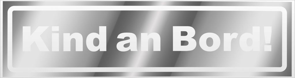 Kind an Bord! Invertiert Magnetschild Schild magnetisch - 45cm Chrom - Magnetfolie für Auto PKW Kfz