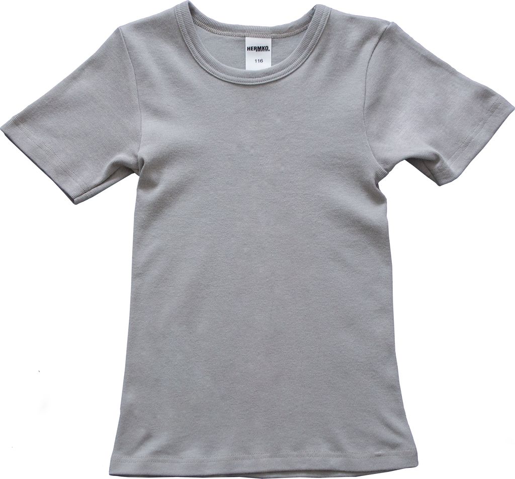 HERMKO 2810 Kinder halbarm Shirt aus 100% Baumwolle, kurzarm Unterhemd für Mädchen und Knaben , Farbe:grau, Größe:140