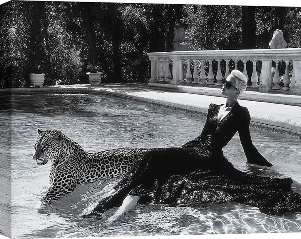 Grande Toile Julian Lauren Relaxing by the Pool 120x90 cm Finition Mate