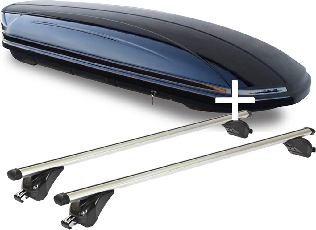 Dachbox VDPMAA320 320 Liter abschließbar schwarz + Dachträger VDPKING1 kompatibel mit Bmw Serie 3 (G21) Touring 5 Türer ab 2019