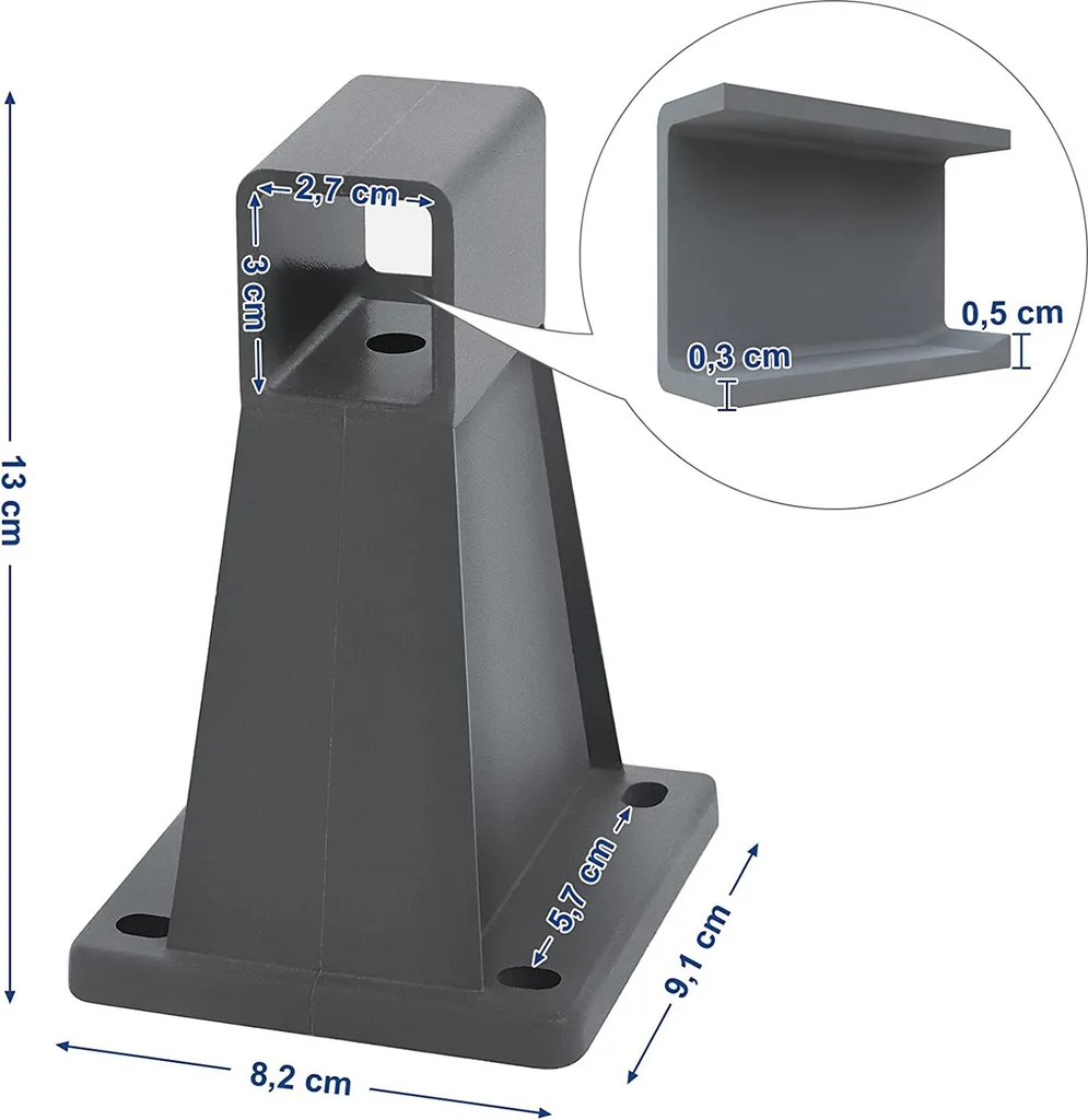 Support mural store latéral en acier galvanisé - Fixation ultra stable - 2