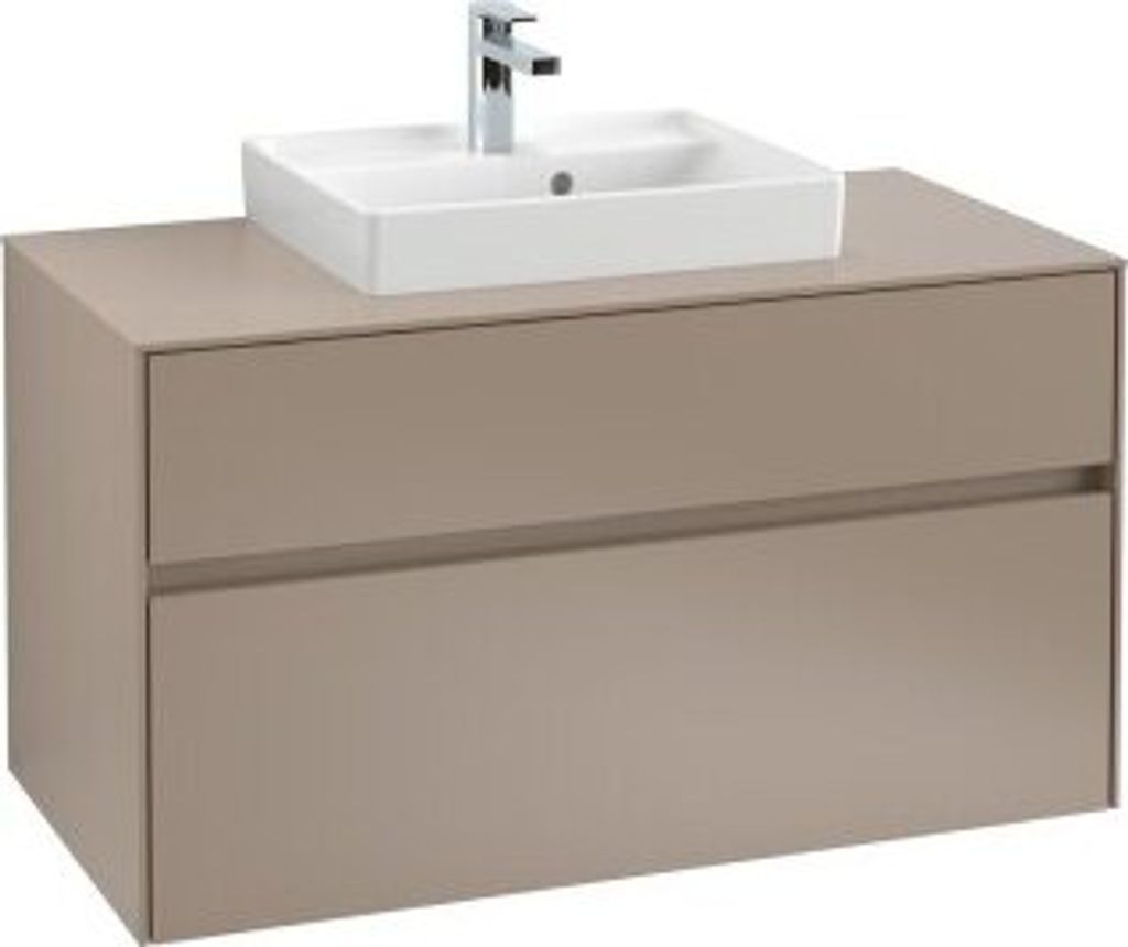 Villeroy & Boch Collaro Waschbeckenunterschrank, 2 Auszüge, Waschbecken mittig, 1000x548x500mm, C01600FP