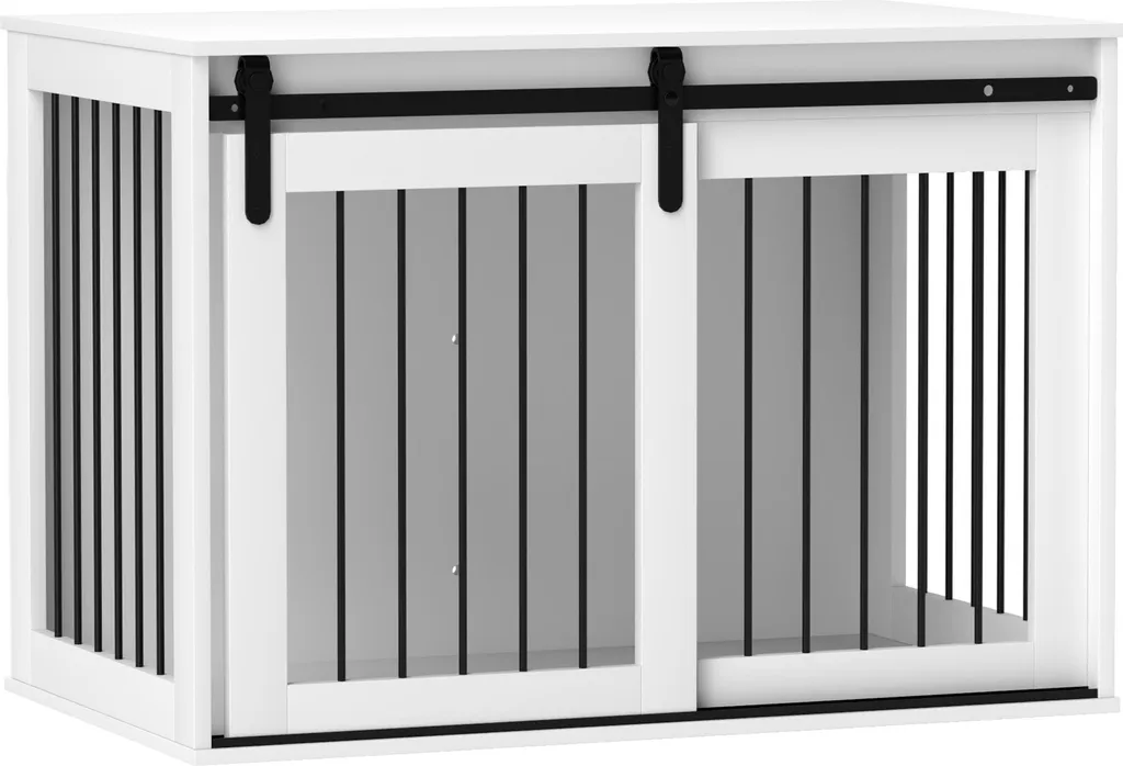 Niche d'intérieur pour chien PawHut meuble décoratif pour salon gris