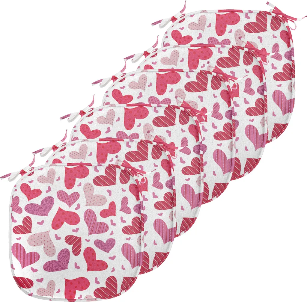Coussins de Siège Décoratifs avec Attaches 40cm Lot de 6 Rose Rubis