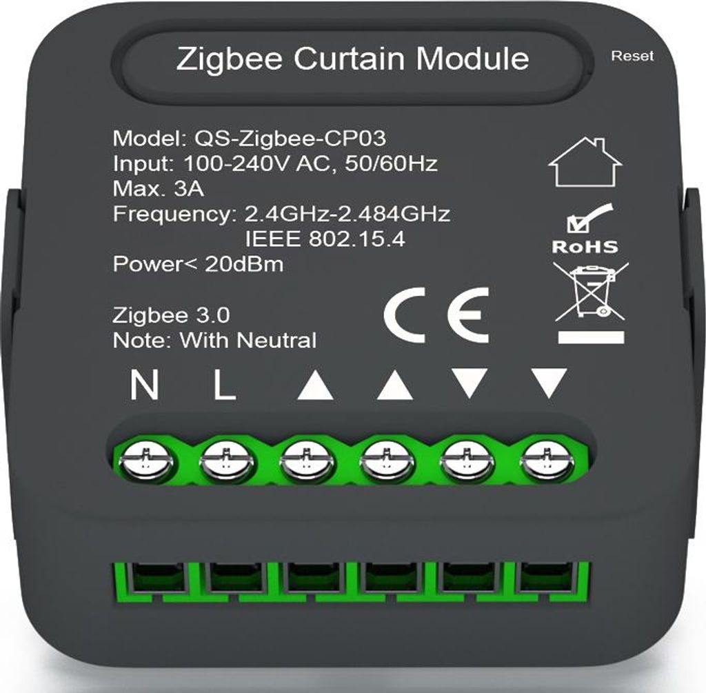 QS-Zigbee-CP03 Tuya ZigBee Intelligent Curtain Swtich Module Home Curtain Modification Module Mobilephone Device Sharing Timing Funktion APP Fernbe...