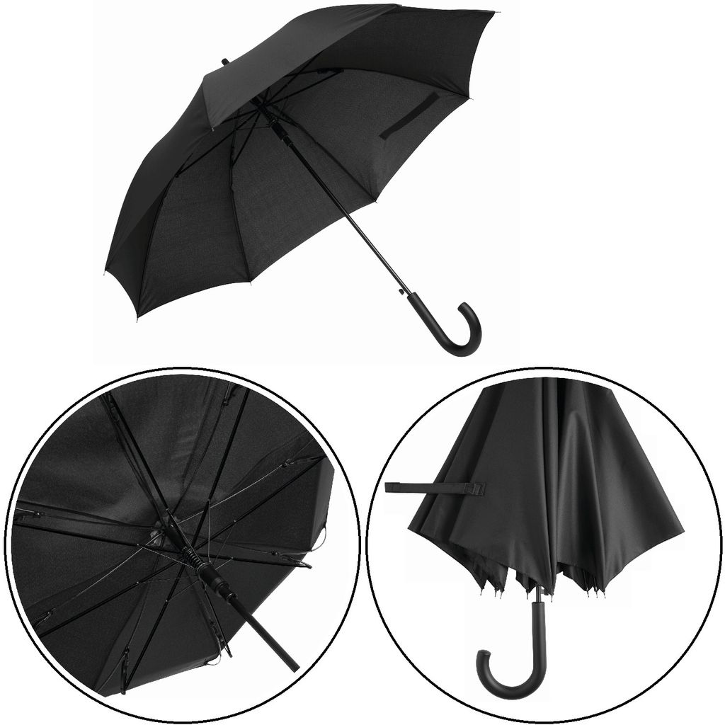 Stockschirm Automatik für zuverlässigen Schutz stabiler und windfester Regenschirm für Damen und Herren in schwarz 103cm