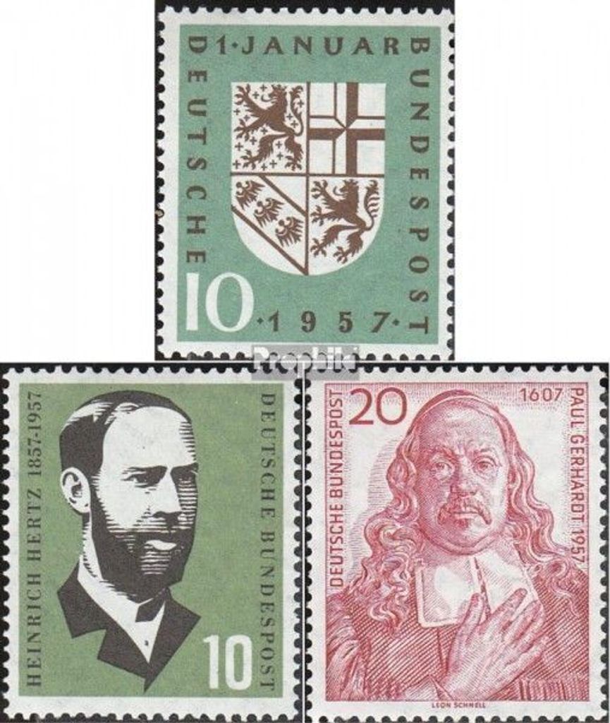 Briefmarken BRD (BR.Deutschland) 1957 Mi 249,252,253 (kompl.Ausg.) gestempelt Eingliederung des Saarlandes