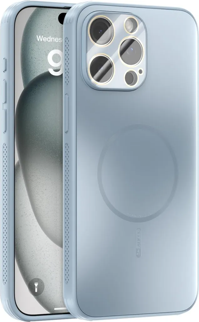 Cover iPhone 15 Pro Max Azzurra - Protezione Outdoor e Dissipazione