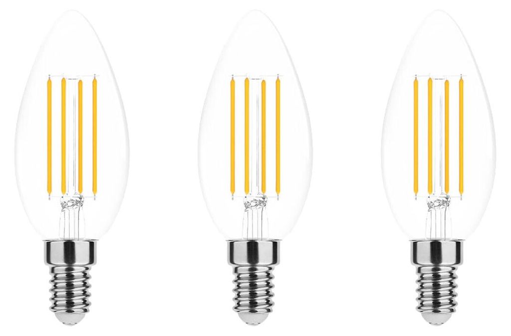 Modee E14 LED Filamentlampe 4W 470lm 2700K Warmweiß 3 Stück