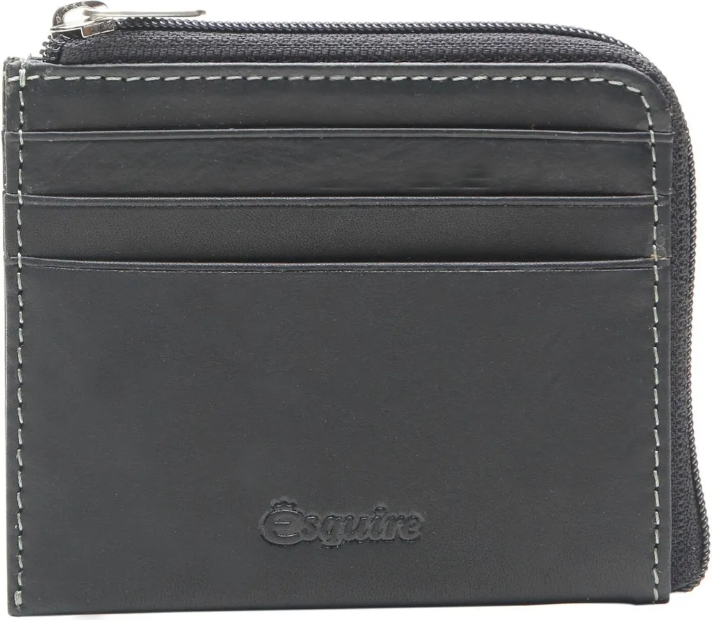 Esquire Oslo Dallas Porta Carte di Credito Nero - Vera Pelle RFID