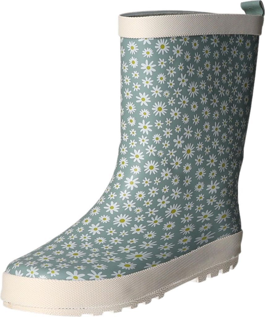 Sneakers Kinder-Gummistiefel Blumen-Gaänseblümchen-Muster Petrol-Blau-Weiß-Mehrfarbig, Farbe:blau, EU Größe:32