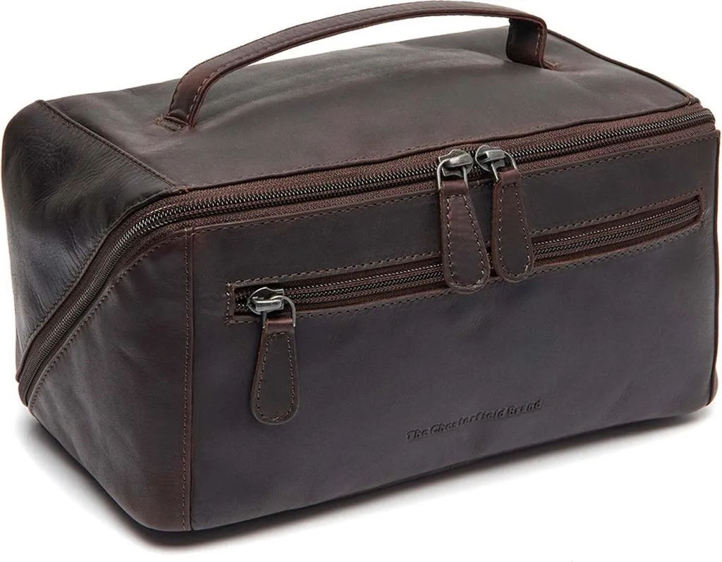 Trousse de Toilette Voyage Elmia Cuir Marron pour Organiser vos Soins