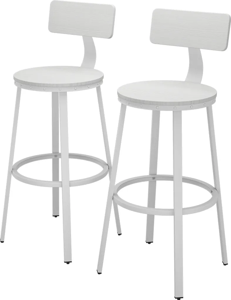 Tabouret de bar Pivotant et Réglable Vicco Caracas Blanc Lot de 2 Design