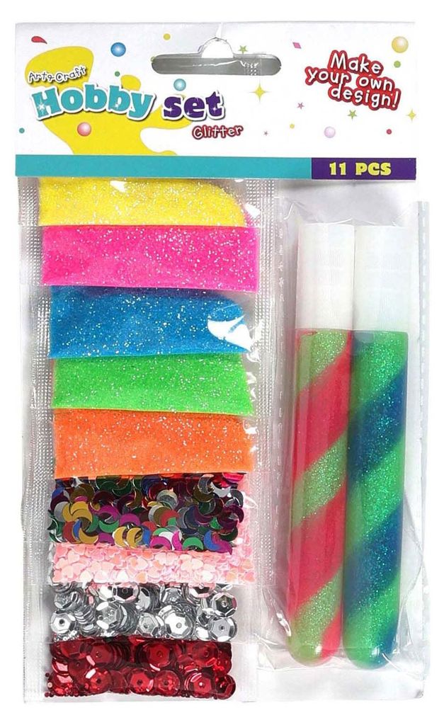11-teiliges Glitzer-Set für kreative Projekte und festliche Dekorationen