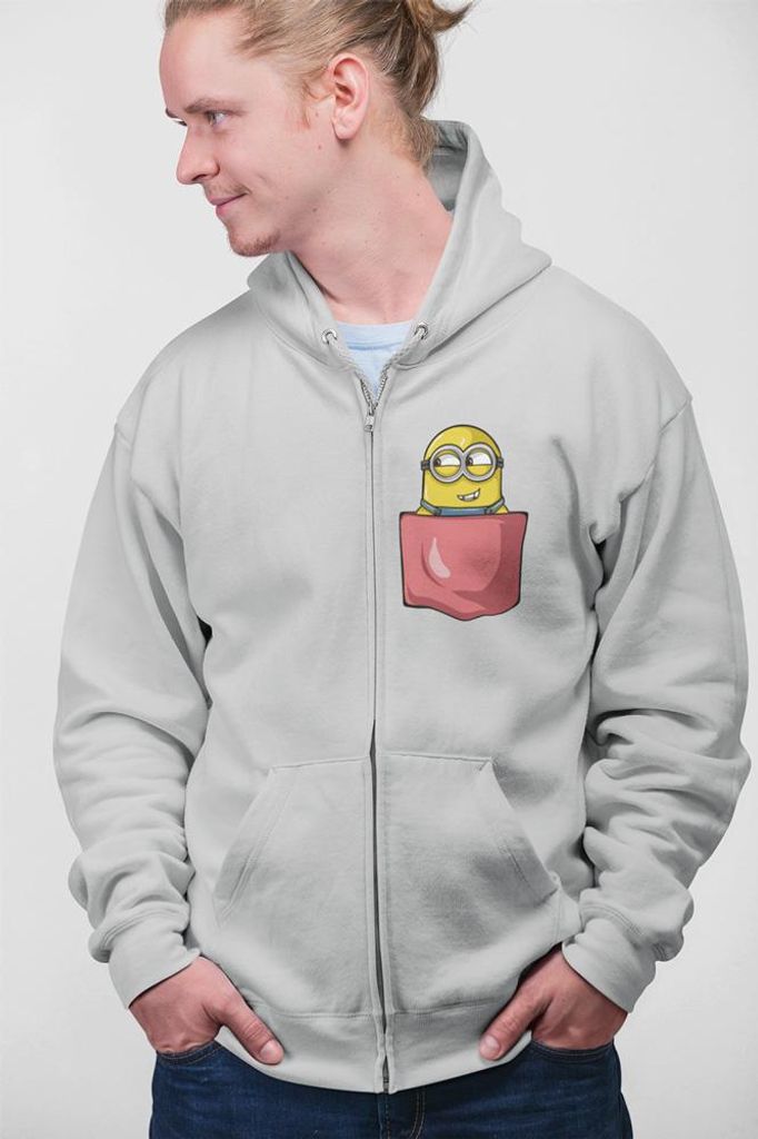 D&B Uni Hoodie ZIPPO00020 Minions HellGrau-Größe S