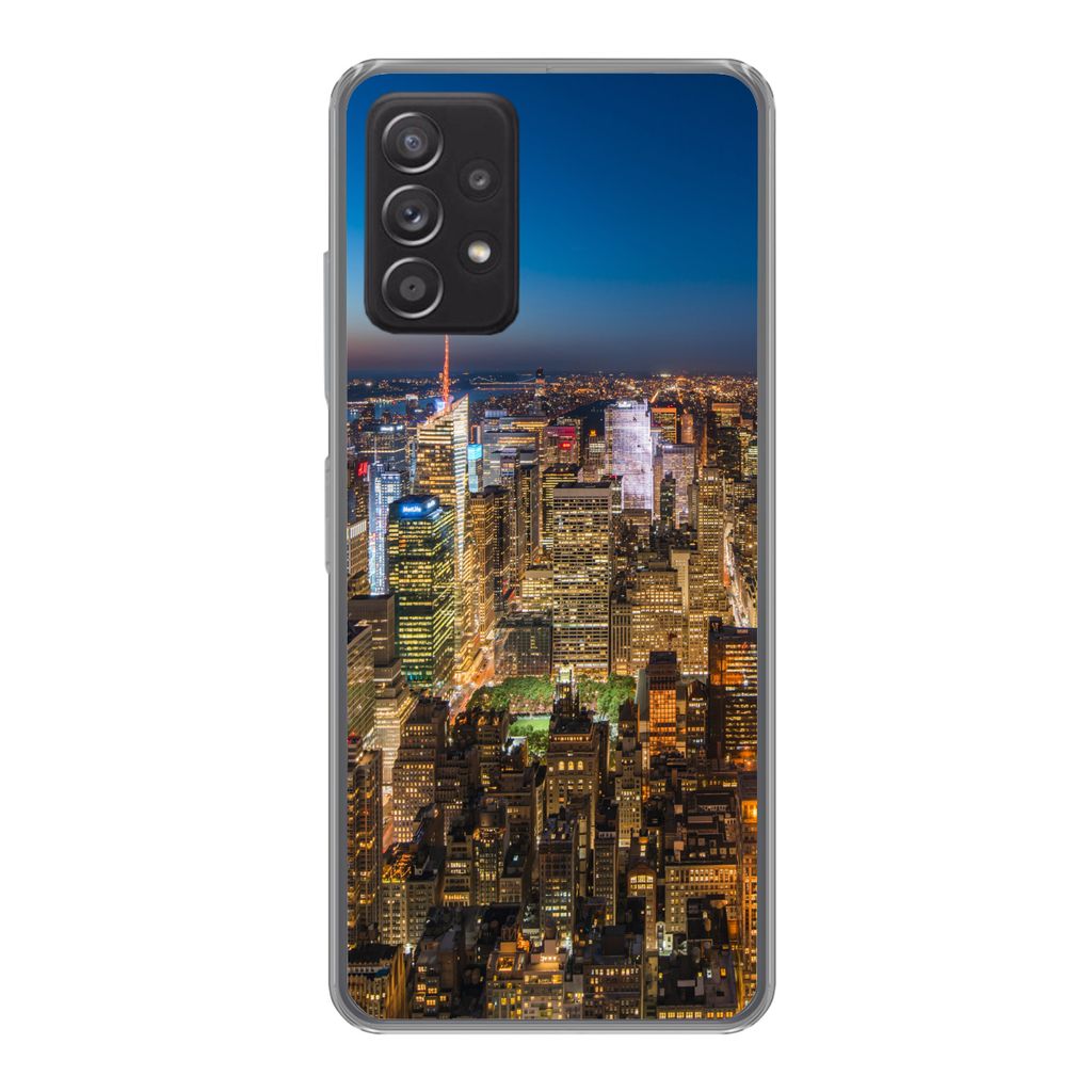 MuchoWow Handyhülle Schutzhülle Hülle für Samsung Galaxy A53 5G New York - Farben - Nacht Silikon Softcase Handy Hülle - Schutzabdeckung