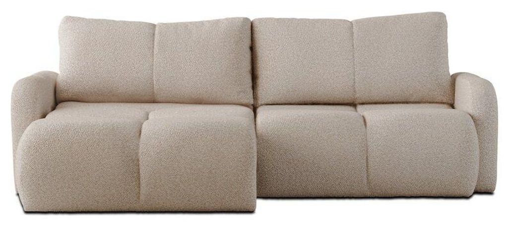 Ecksofa Sofa mit Schlaffunktion mit Bettkaste 3-in-1 Sofa Couch Beige Pio LOOP03
