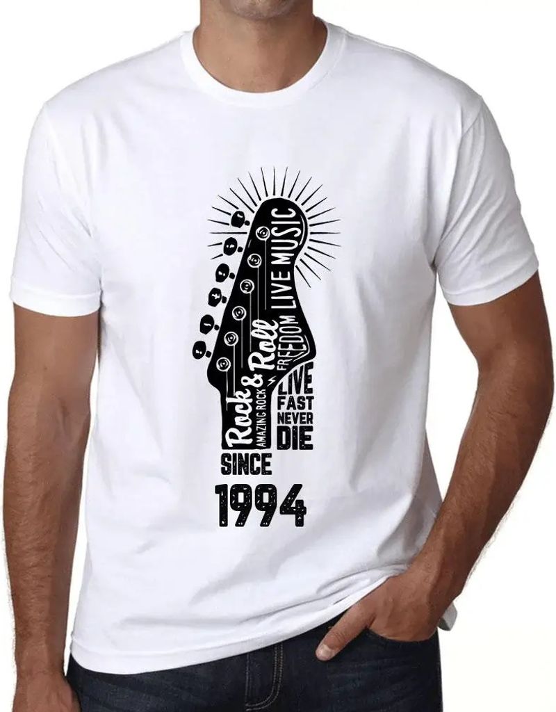 Herren Grafik T-Shirt Lebe schnell stirb nie Gitarre und Rock & Roll seit 1994 – Live Fast, Never Die Guitar and Rock & Roll Since 1994 – Gesch...