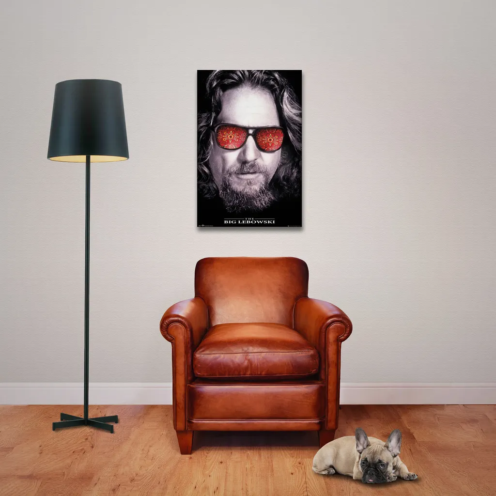Poster Il Grande Lebowski The Dude con Listelli in Legno Naturale 61cm