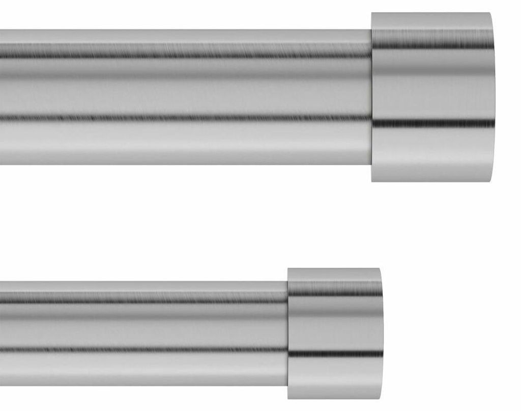 Umbra Doppel-Gardinenstange Cappa, Teleskop Vorhangstange, ausziehbar, Metall, Nickel, Stahl, 168-305 cm, 2er Set, 1014401-411