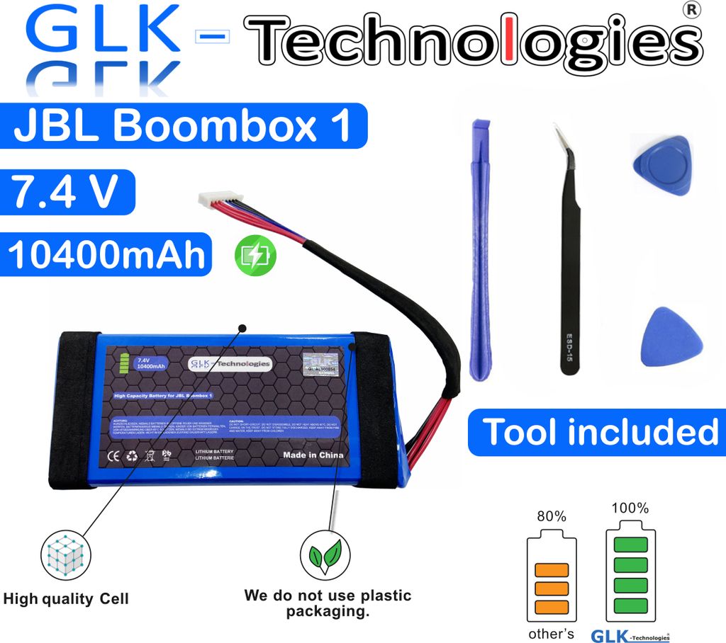 GLK-Technologies Akku Batterie 10400mAh für JBL Boombox, GSP0931134 01