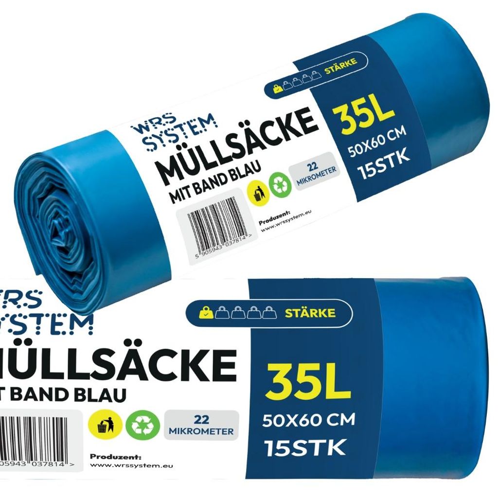 Worki na śmieci WRS System z tasiemką 35 l, 15 szt. Worki Zdjęcie produktu 