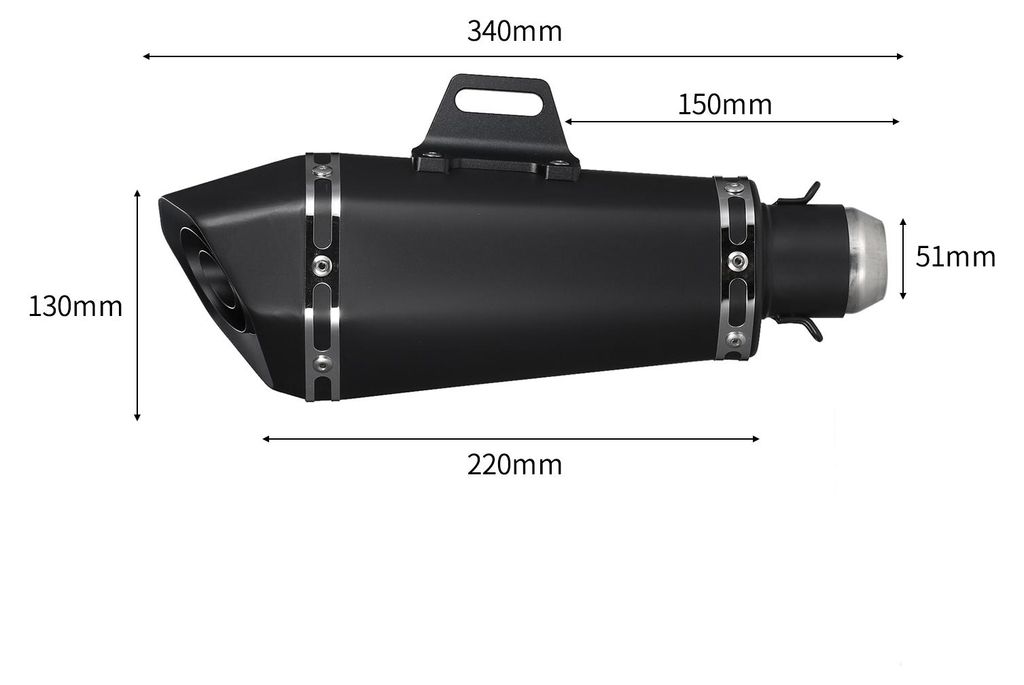 1,5–2 Zoll Einlass-Motorrad-Auspuff-Schalldämpferrohre, universeller Slip-On-Schalldämpfer, modisches Endrohr, hochtemperaturbeständig