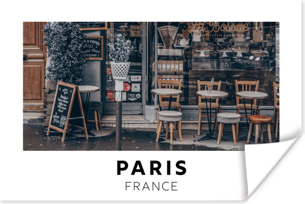 MuchoWow Poster Paris - Frankreich - Cafe 120x80 cm - Bilder