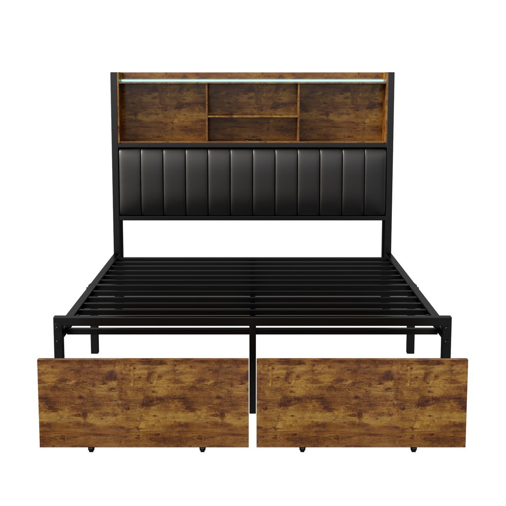 Letto contenitore CDGlobal 160 x 200 cm con 2 cassetti, Immagine del prodotto 