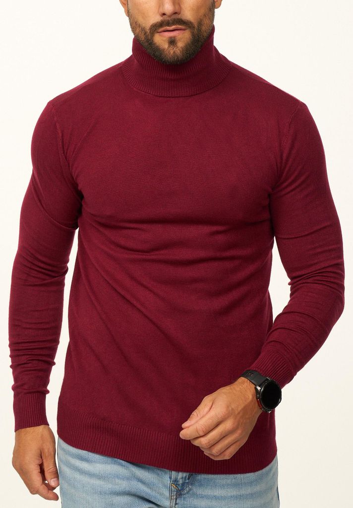 DAILY Baumwolle Herren Rollkragenpullover als Feinstrick Pulli in Slim Fit für Herren Männer Winterpullover - Casual & Business Look Rolli