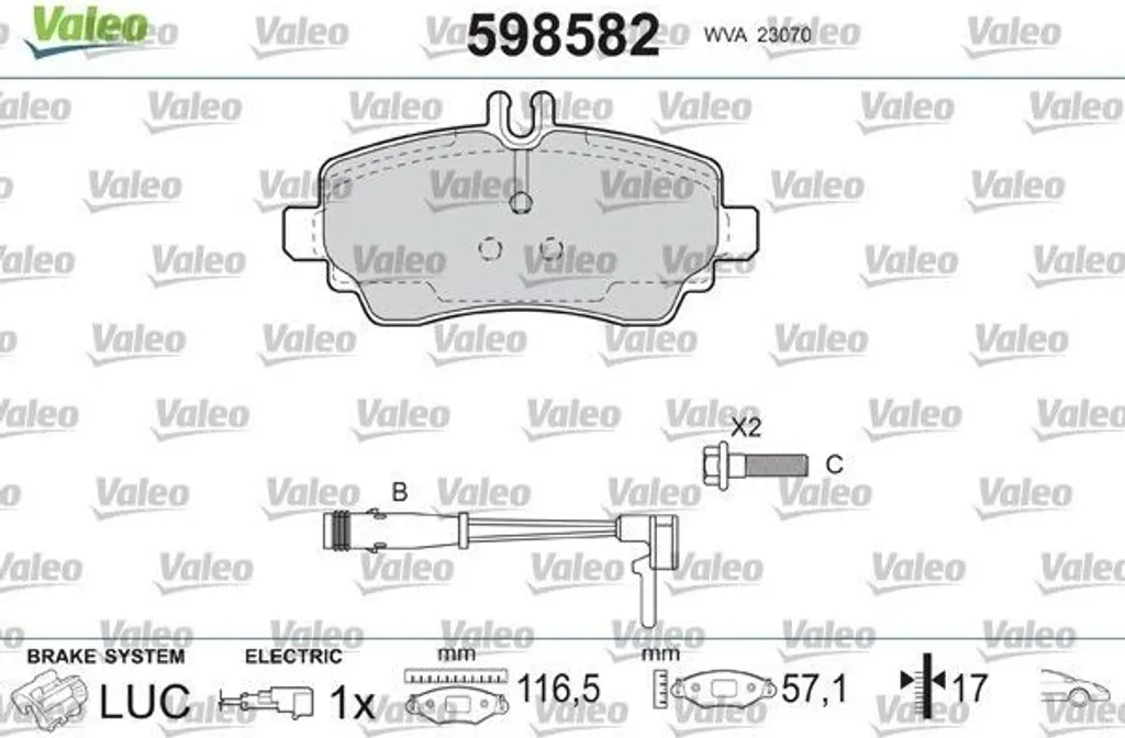 Plaquettes de frein Valeo 598582 : fini les bruits et vibrations Vaneo