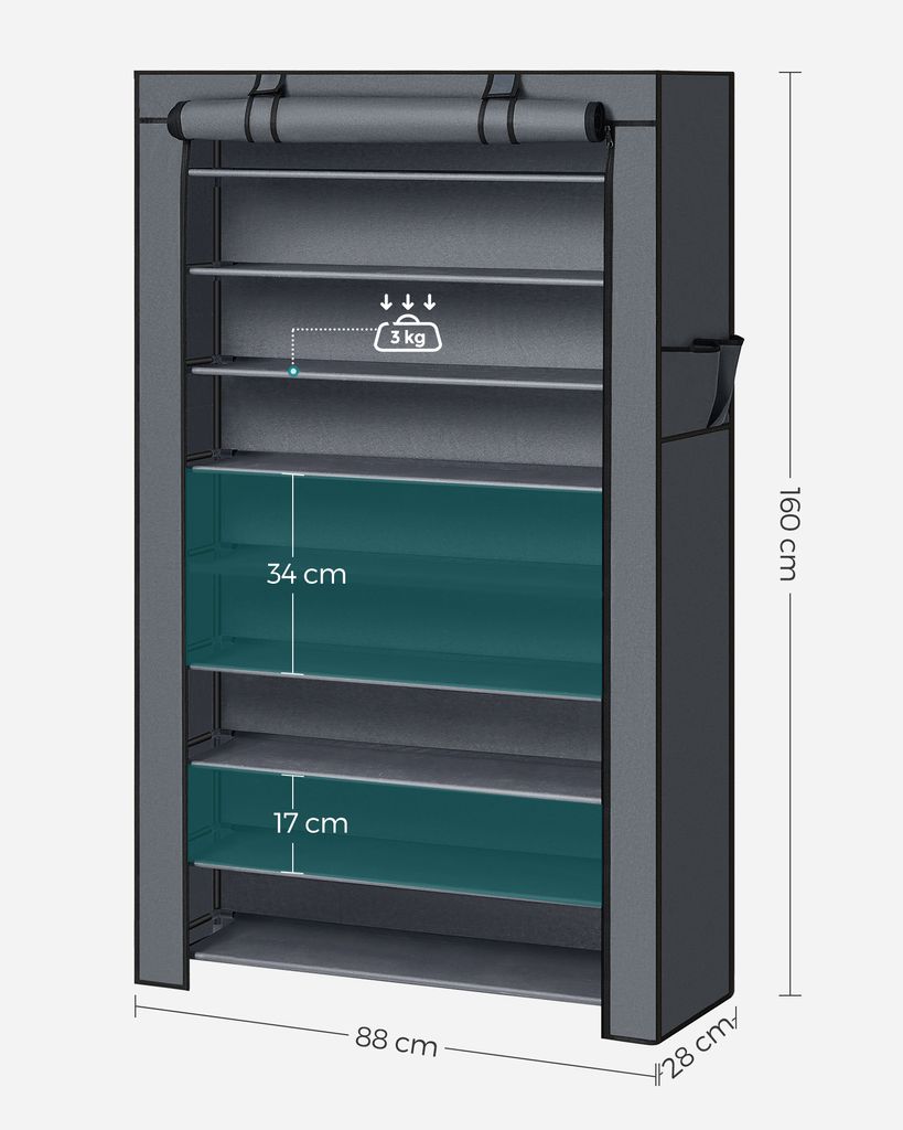 SONGMICS Schuhschrank Schuhregal mit 10 Ebenen 40-50 Paar Produktbild 6