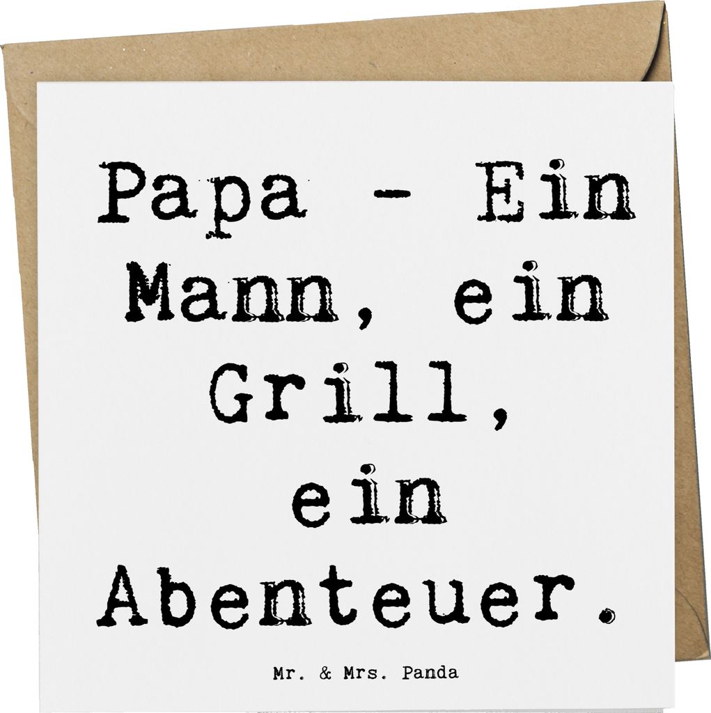Mr. & Mrs. Panda Grußkarte Spruch Papa Abenteuer - Weiß - Geschenk, doppelkarte, Wertschätzung, anlasskarte, Lächeln, Vaterrolle, Weihnachten, ...