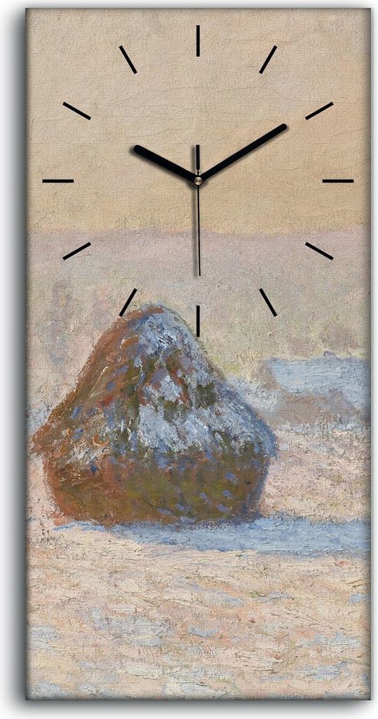 Dekor Leinwand Uhr Wandbilder Geräuschlos 30x60 Körnerstapel Schnee Effekt - schwarze Hände