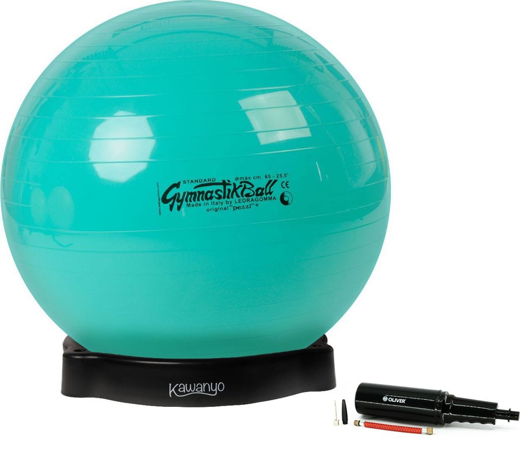 Original Pezzi Gymnastikball STANDARD m.Ballschale u. Pumpe - grün