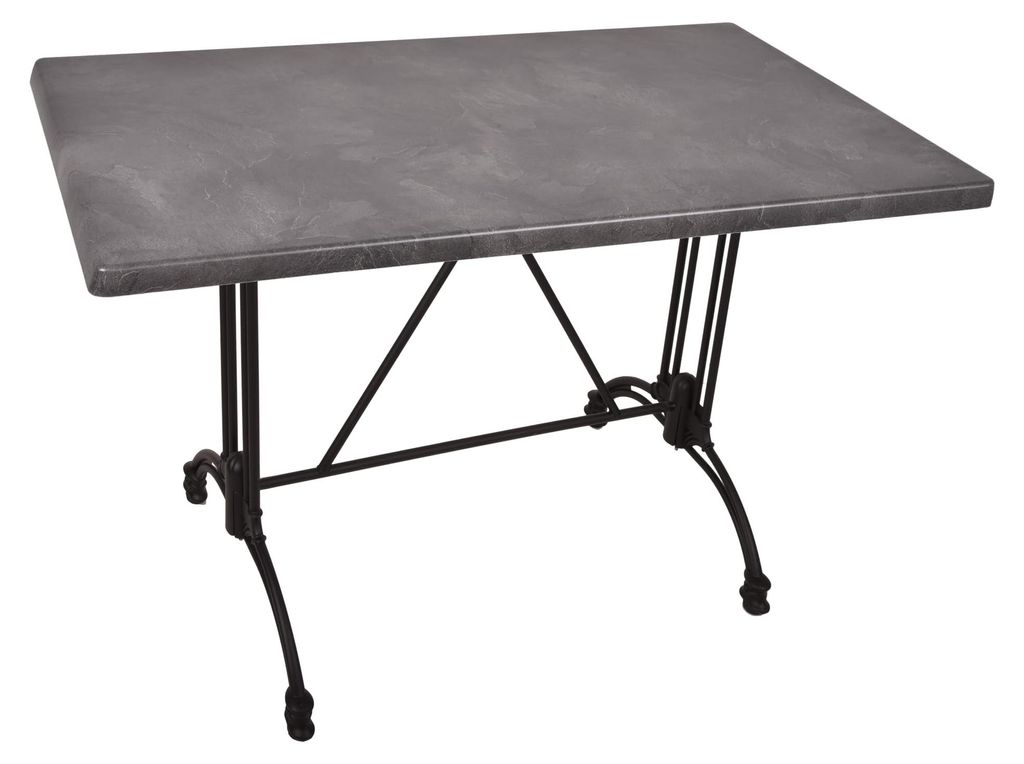Bistrotisch JOANA 110x70cm Rechteckig Schwarz Holz | Cafétisch Bartisch Gartentisch Outdoor-Esstisch