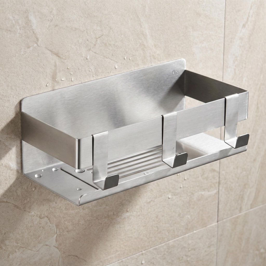 DEKAZIA® Duschablage ohne Bohren Edelstahl | Duschregal Produktbild 
