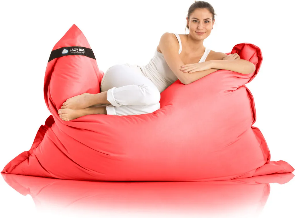 Dites Adieu au Mal de Dos avec le Pouf Lazy Bag Rouge Ergonomique XXL