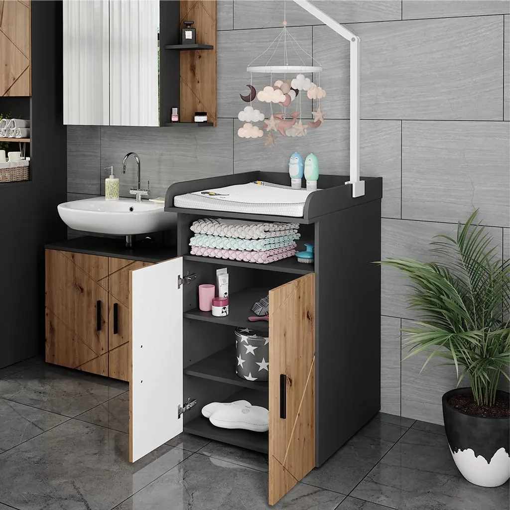 Commode de change Vicco Irma pour chambre de bébé gain de place 60 cm