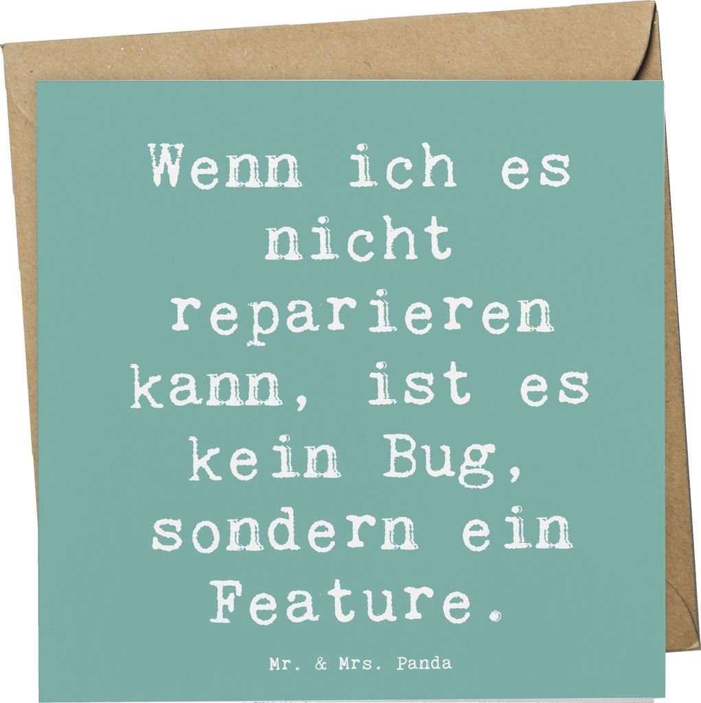 Mr. & Mrs. Panda Klappkarte Spruch Feature Charme - Meeresbrise - Geschenk, Programmierer, anlasskarte, doppelkarte, Berufsliebe, Beruf, Glückwuns...